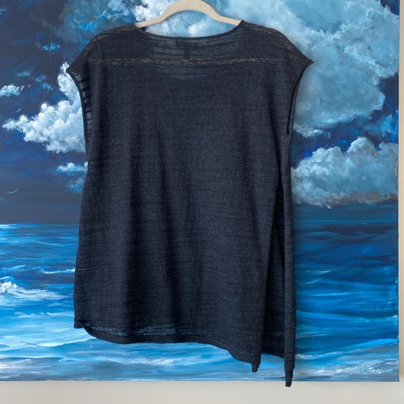 Shimmering Sheer Side Slit Top - Eileen Fisher - Picture 4 of 7